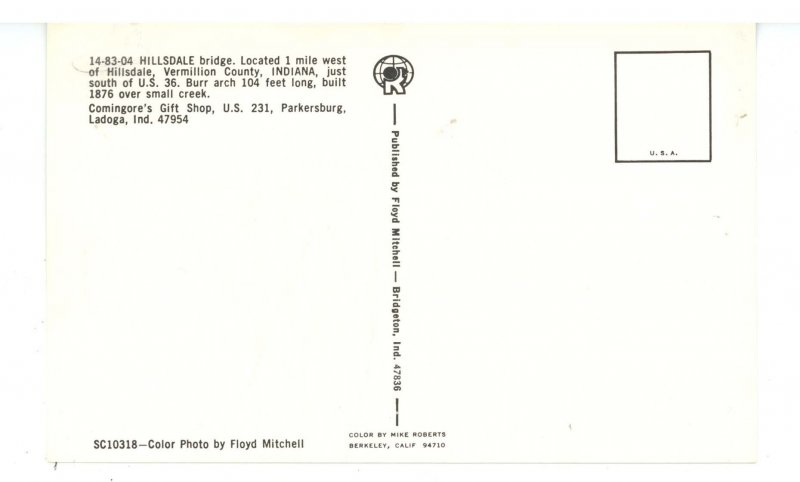 IN - Vermillion County. Hillsdale Covered Bridge