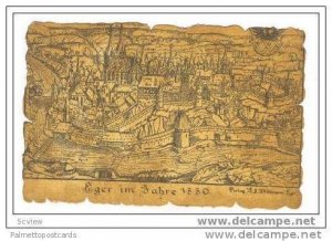 Eger im Jahre 1550 map postcard, circa 00-10s