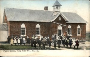 King City Ontario Public School Children Vintage Postcard