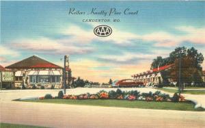 Camdenton Missouri 1940s Reiters Knotty Pine Court Vernon linen postcard 867