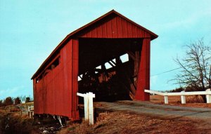 VINTAGE POSTCARD COVERED BRIDGE SPRINGFIELD CURRAN SONGOMON COUNTY ILLINOIS