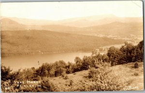 RPPC View Overlooking Lake Morey, Fairlee VT c1939 Vintage Postcard J35