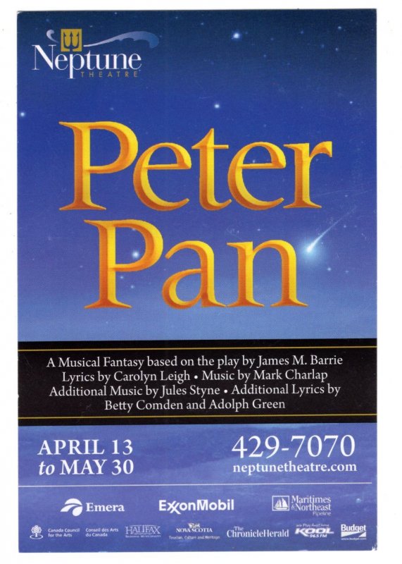 Peter Pan, Neptune Theatre, Halifax, Nova Scotia, Advertising 2019