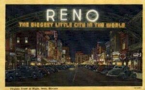 Virginia Street at Night in Reno, Nevada