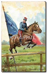 Old Postcard Army in Palm Rosa Hunter horse
