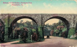 USA Entrance to Wissahickon Fairmount Park Philadelphia Postcard 07.36