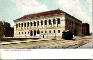 Vtg Boston Massachusetts MA Public Library pre-1908 Old View Postcard