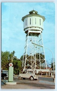 PARAMARIBO, Surinam ~  WATER TOWER & GAS PUMP c1950s Cars Dexter Postcard