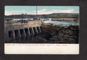 ME Gates Dam Lewiston & Auburn Maine Electric Light Power Company Postcard