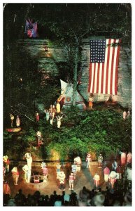 Stand Rock Native American Ceremonial Dance Salute to Flag 1958 Postcard