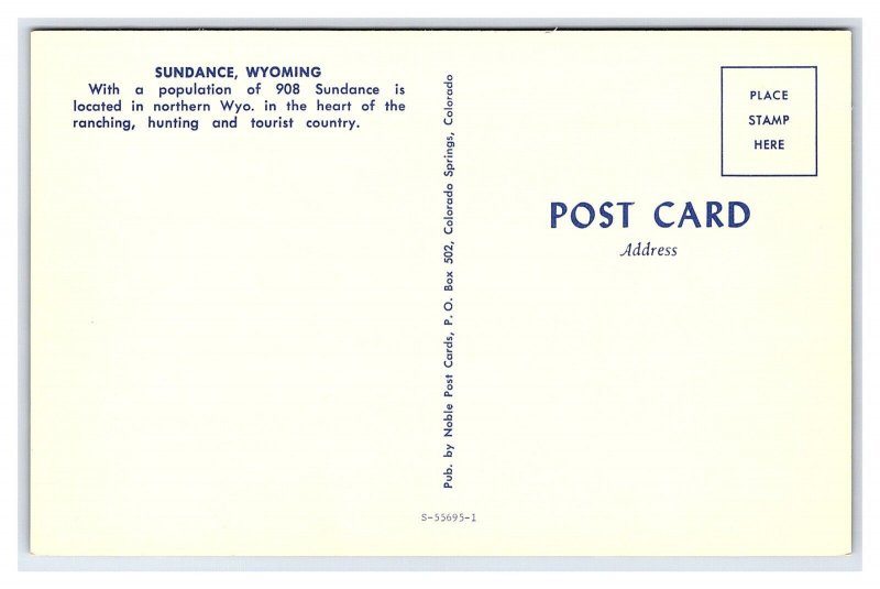 Sundance Wyoming Aerial View Postcard