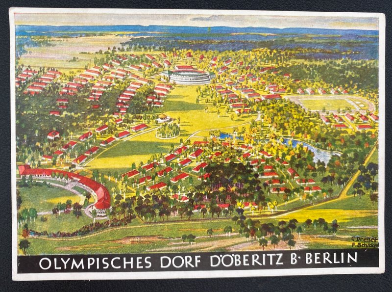 Mint Germany Color Picture Postcard Olympic Village Berlin