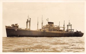 USS President Jackson Real Photo Military Battle Ship  Ship 