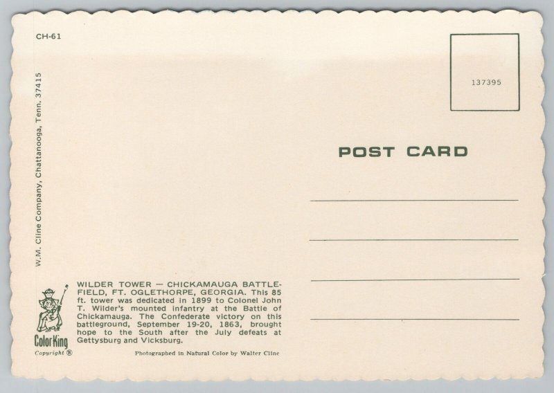 Military~Wilder Tower Chickamauga Battlefield Ft Oglethorpe~Continental Postcard