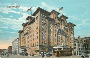 Postcard C-1910 Trolley Ohio Columbus Chittenden Hotel occupation 23-12072