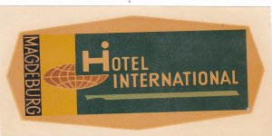 Germany Magdeburg Hotel International Vintage Luggage Labe sk3725