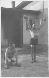 Strong Men Lifting Weights Weight Lifting Unused 