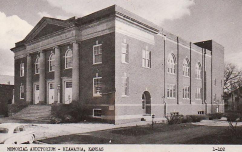 Kansas Hiawatha Memorial Auditorium Real Photo