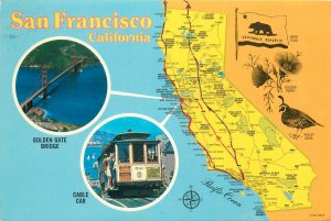 USA San francisco california golden gate cable car multi view map Postcard