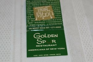Golden Spur Restaurant Americana of New York 30 Strike Matchbook Cover