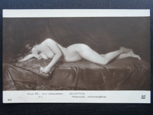 Glamour Sensual Beauty DECEPTION c1912 Postcard by A. Noyer of Salon de Paris 