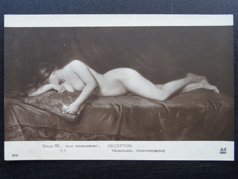 Glamour Sensual Beauty DECEPTION c1912 Postcard by A. Noyer of Salon de Paris 