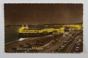 Weymouth Bandstand Illuminated - Real Photo Postcard      (b3)