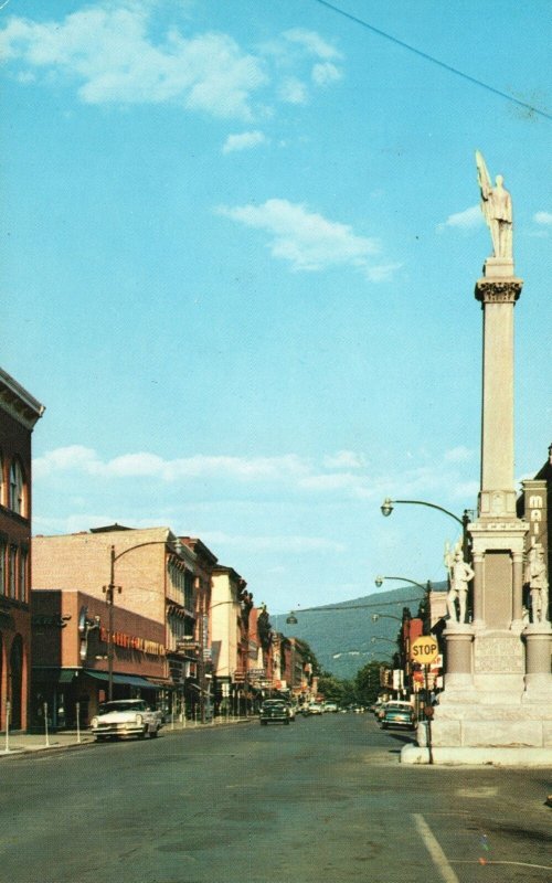 Vintage Postcard Main Street U.S. 220 & 120 Intersection Lock Haven Pennsylvania