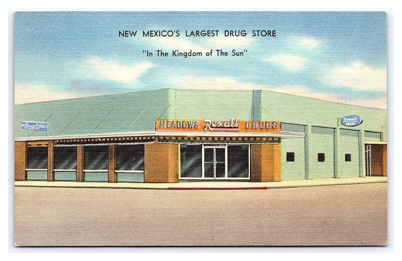 Meadows Rexall Drugs Deming New Mexico Postcard Coffee Shop Southwest's Finest