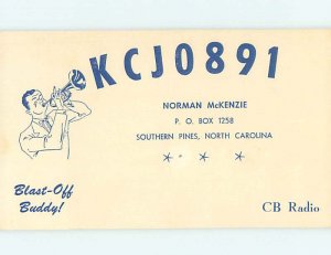 Pre-1980 RADIO CARD - CB HAM OR QSL Southern Pines - Near Pinehurst NC AH1230