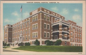 Postcard Hanover General Hospital Hanover PA