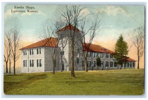 c1910 Fowler Shops Exterior Building Lawrence Kansas KS Vintage Antique Postcard