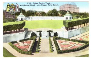 Oak Gardens Theatre, Brock Hotel Niagara Falls, Ontario, Coat of Arms, Used 1937