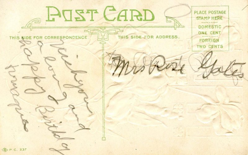 Greeting -  Good Luck       (embossed, gold)