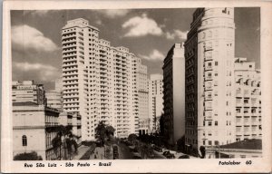 Brazil Rua Sao Luiz Sao Paulo Brasil São Paulo Vintage RPPC C061