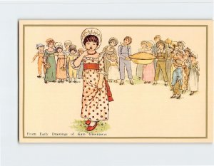 Postcard Greeting Card with Children Comic Art Print