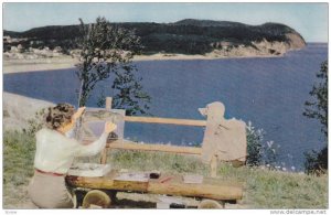 Artist Paints Owl's Head Fundy National Park, New Brunswick, Canada, 40-60s