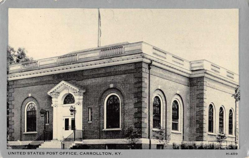 Carrollton Kentucky Post Office Street View Antique Postcard K80876