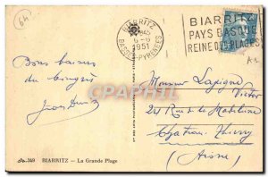 Old Postcard Biarritz La Grande Plage