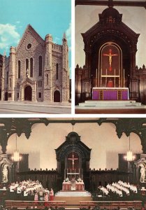 3~Postcards   Chicago IL Illinois  OLD ST MARY'S CHURCH~MAIN ALTAR~CHOIR SINGING 