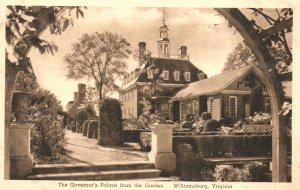 Williamsburg Virginia, 1939 The Governor's Palace From Garden Vintage Postcard