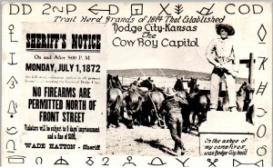 RPPC - Dodge City, Kansas - the Cowboy Capital - 1940s
