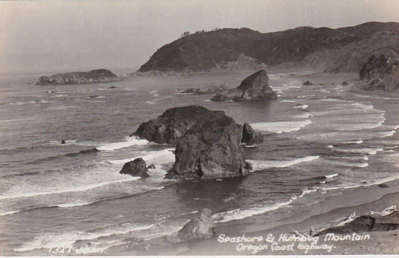 Oregon Oregon Coast Highway Seashore and Humbug Mountain Real Photo