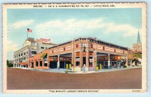 LITTLE ROCK, Arkansas AR~ Roadside 555 World's Largest Gas Station 1948 Postcard