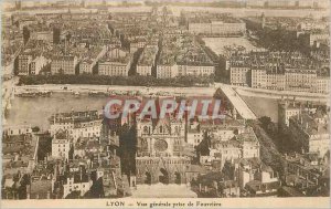 Postcard Old Lyon Vue Generale taking Fourviere