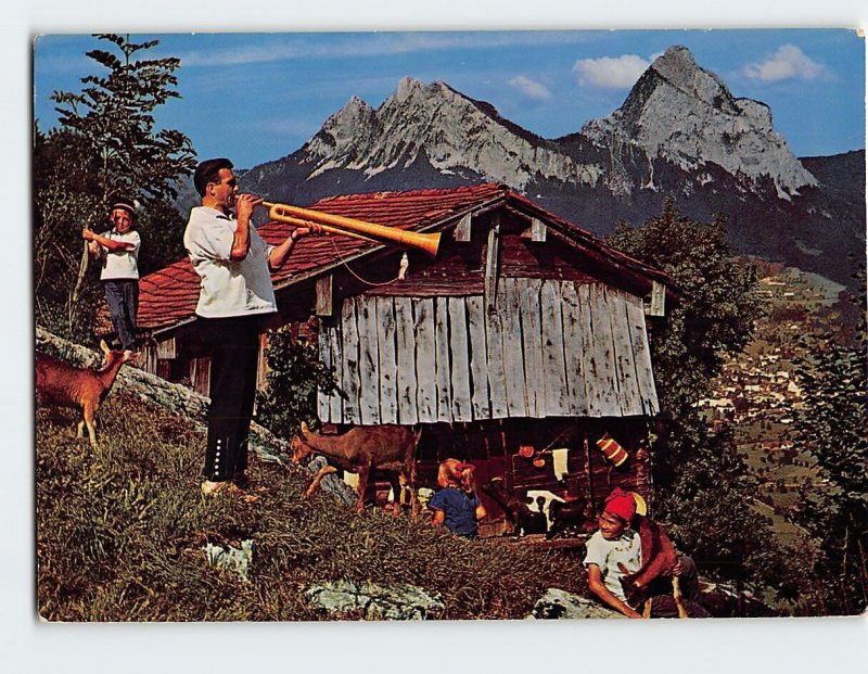 Postcard Büchelbläser am Mythen Switzerland