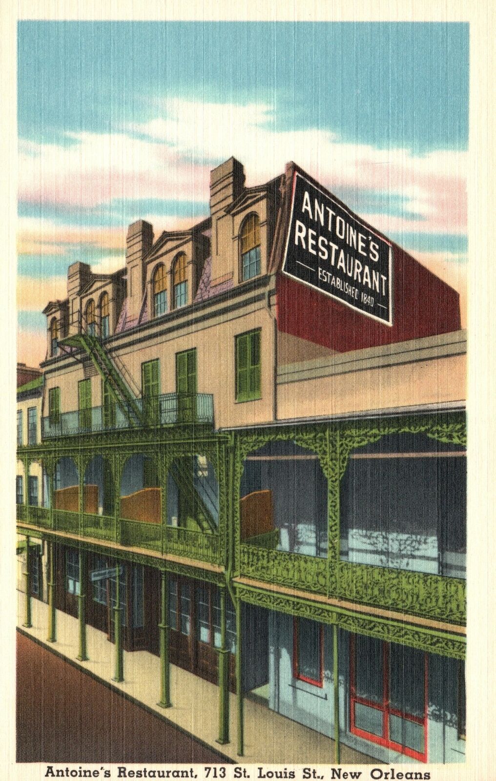 Vintage Postcard 1930s Antoine's Oldest French Restaurant New Orleans