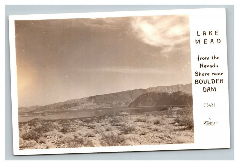 Vintage 1950's RPPC Postcard Lake Mead Near Boulder Dam Nevada