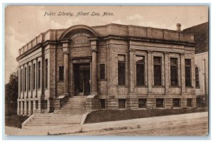 1910 Public Library Exterior Building Albert Lea Minnesota MN Vintage Postcard