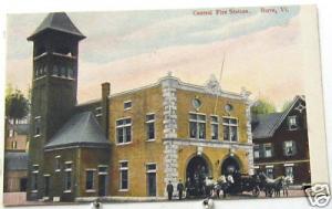 N3048   BARRE, VT.    POSTCARD,  FIRE HOUSE